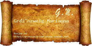Grünzweig Marianna névjegykártya